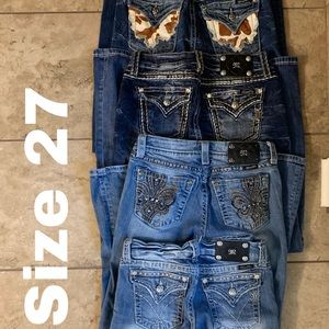 Miss Me JEANS. 4 pair size 27 / 34 inseam. Boot.